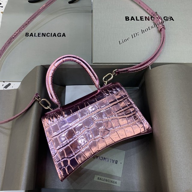 Balenciaga專櫃新款mini號手提肩背女包原單沙漏包 巴黎世家星空粉色沙漏包 fyj1419